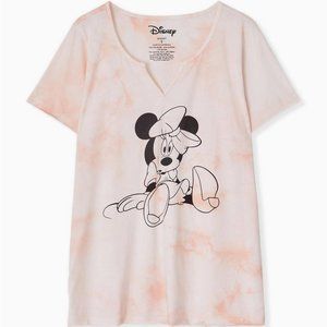 DISNEY MINNIE MOUSE LIGHT PINK TIE-DYE TOP